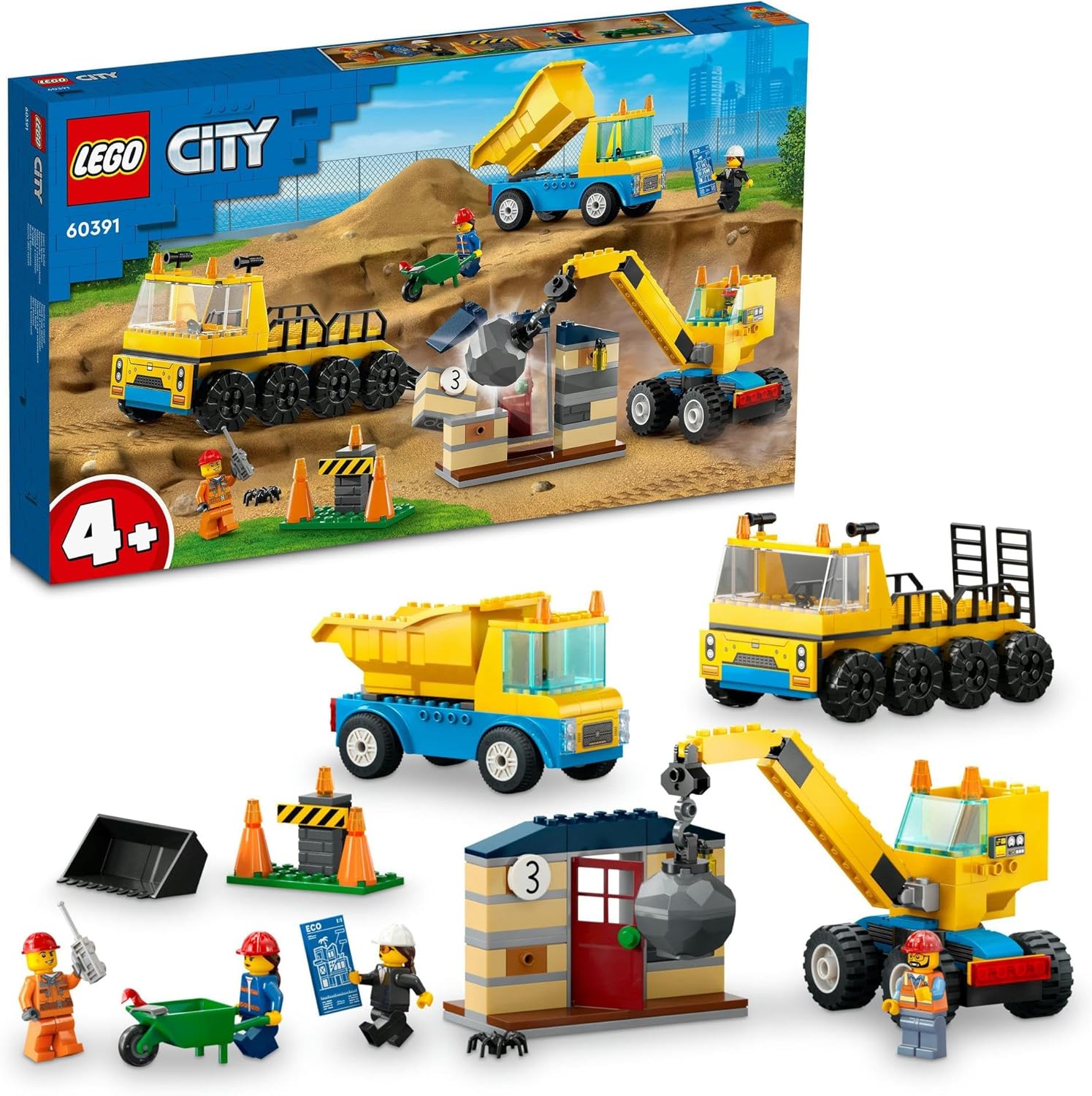 LEGO レゴ シティ トラックと鉄球クレーン車 60391 | toyplanet online