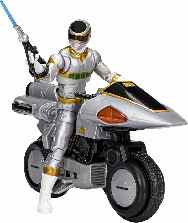 Power Rangers Lightning Collection IN SPACE SILVER RANGER w/ SILVER CYCLE パワーレンジャー ライトニングコレクション イン・スペース シルバーレンジャー(メガシルバー)withシルバーサイクル オートスライダー 6インチアクションフィギュア [未開封]