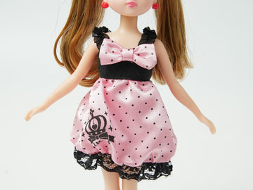 リカちゃん 服・小物 ドット柄ピンクドレス