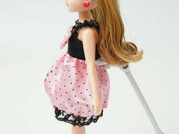 リカちゃん 服・小物 ドット柄ピンクドレス