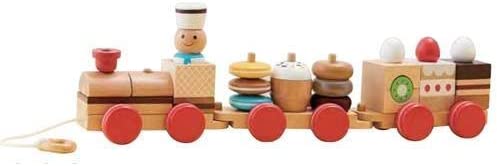積み木・木製おもちゃ おやつ列車byパティシエ